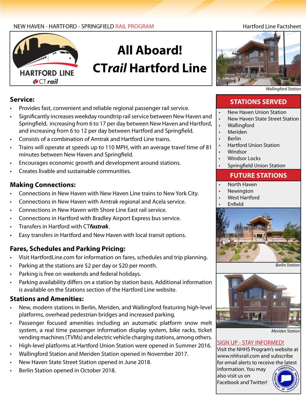 Ctrail Hartford Line Service Factsheet