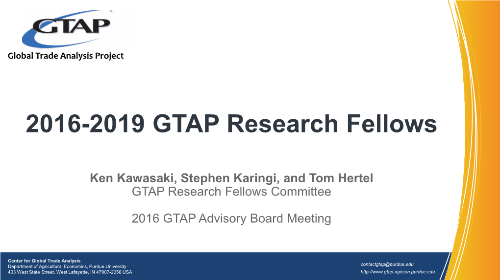 2016-2019 GTAP Research Fellows