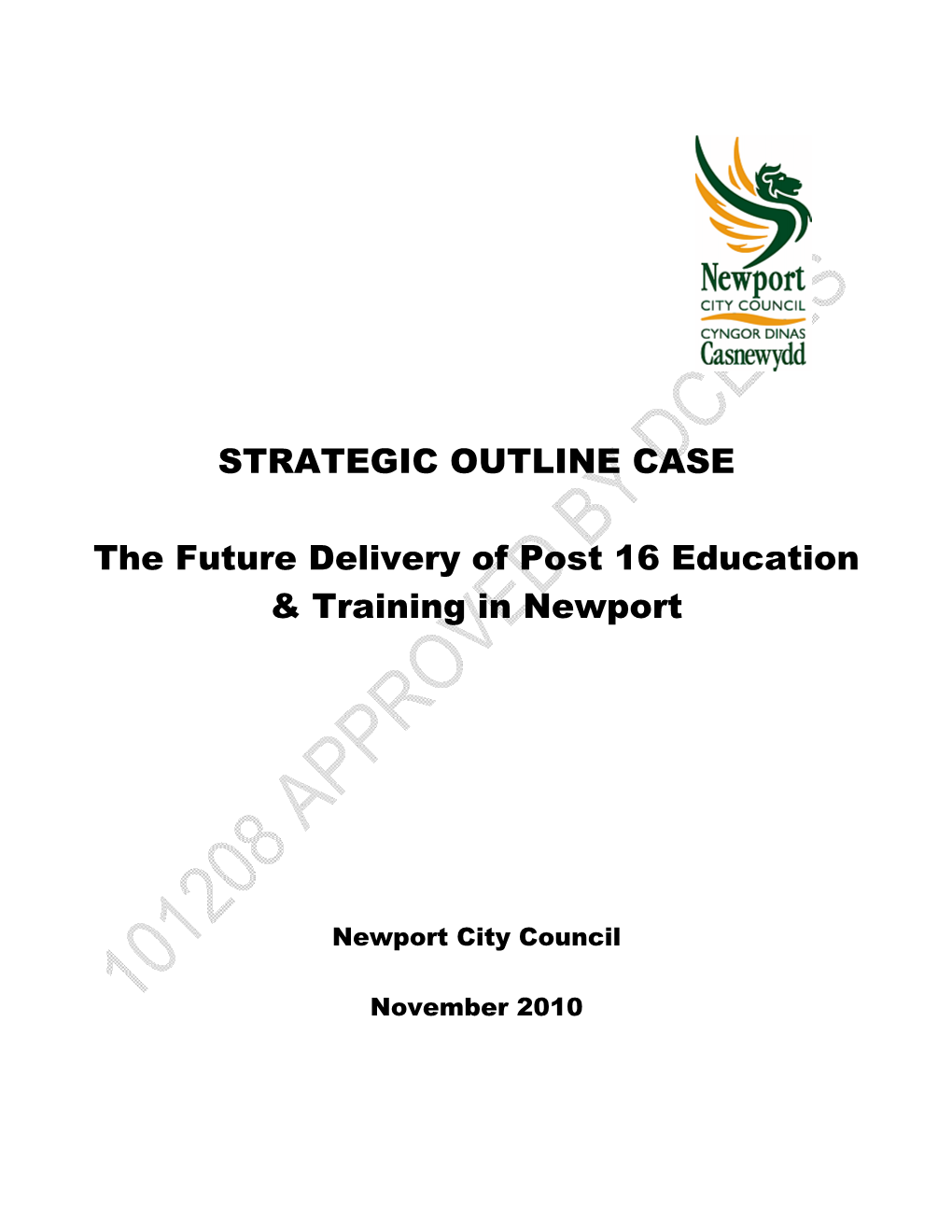 Future Delivery of Post 16 Education & Training in Newport