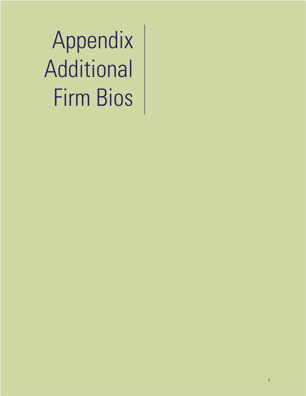 Appendix Additional Firm Bios