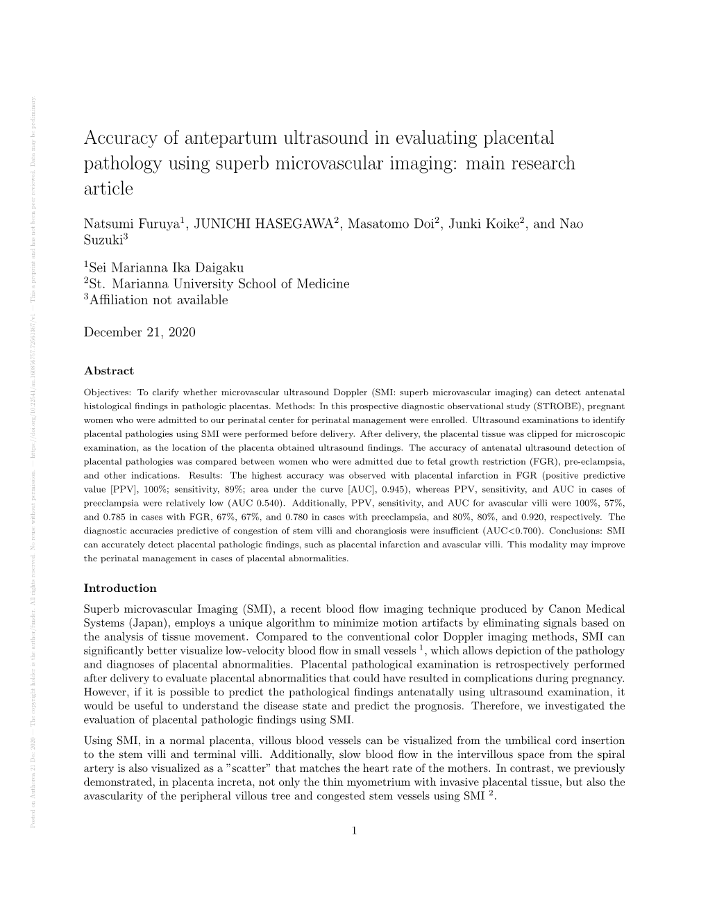 Accuracy of Antepartum Ultrasound in Evaluating Placental