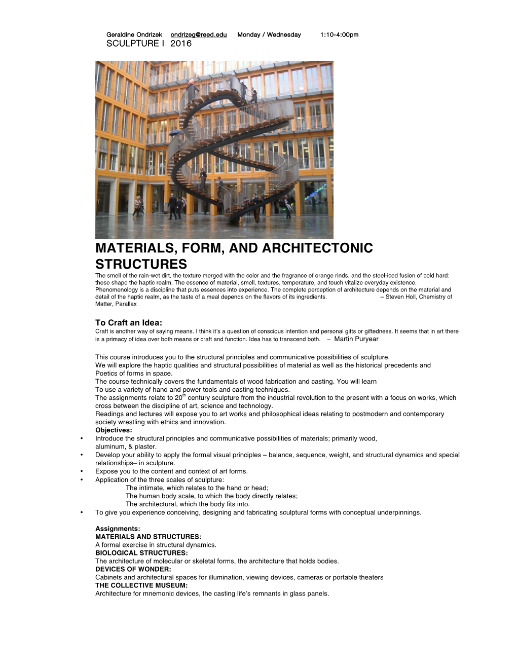 Materials, Form, and Architectonic Structures