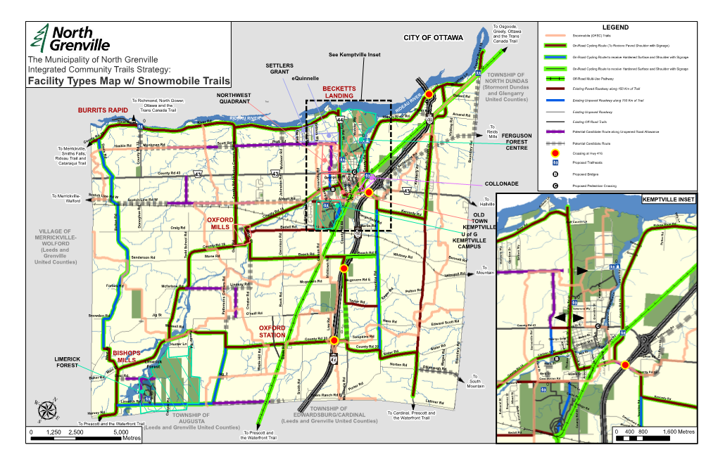 Facility Types Map W/ Snowmobile Trails