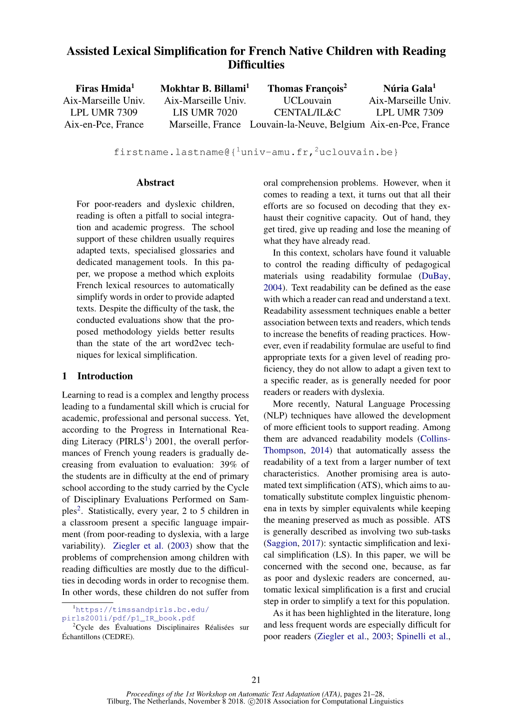 Assisted Lexical Simplification for French Native Children With