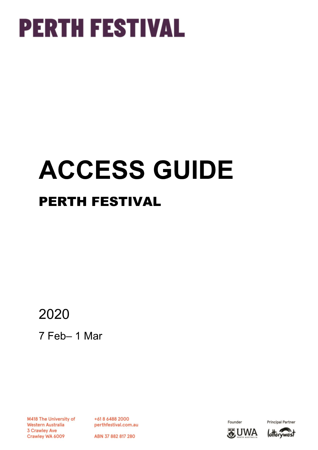 Access Guide Perth Festival