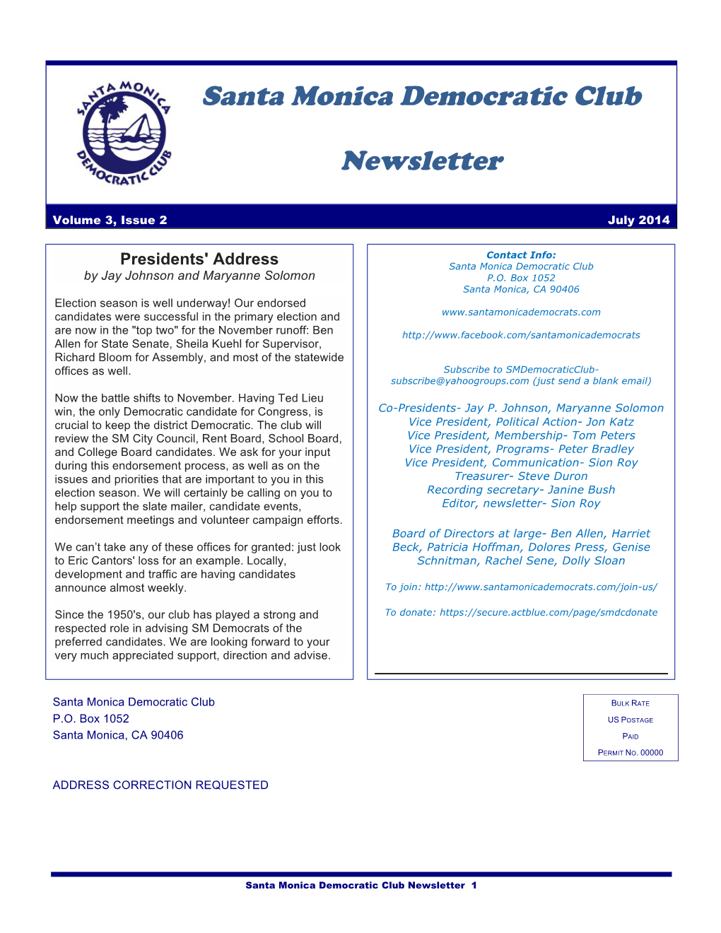 Santa Monica Democratic Club Newsletter7-2