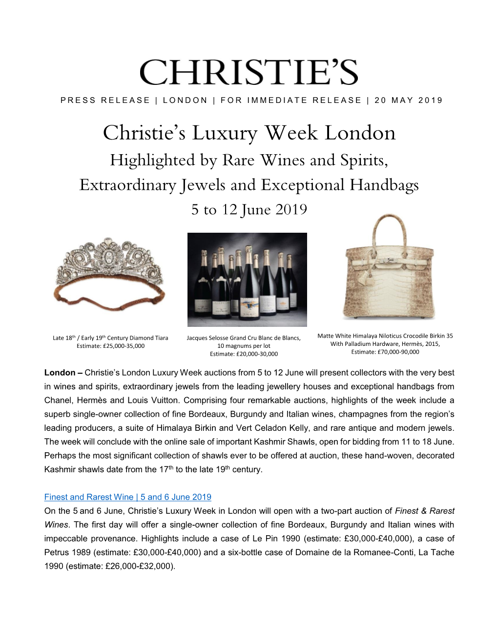 Christie's Luxury Week London