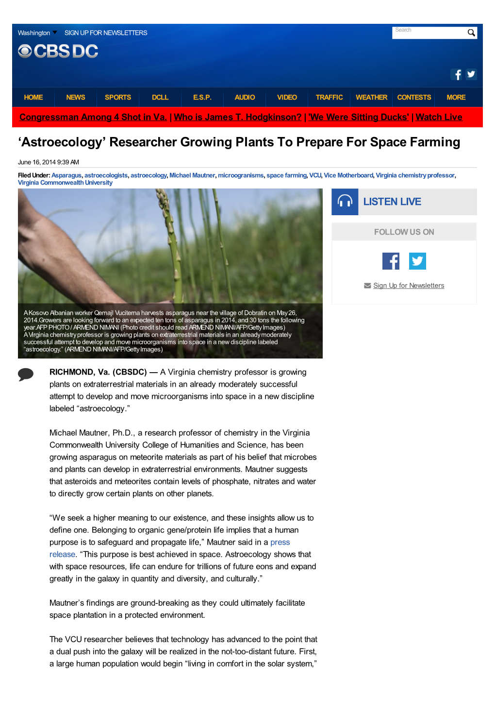 'Astroecology' Researcher Growing Plants To