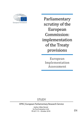 Parliamentary Scrutiny of the European Commission: Implementation of the Treaty Provisions