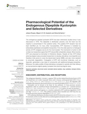 Pharmacological Potential of the Endogenous Dipeptide Kyotorphin and Selected Derivatives