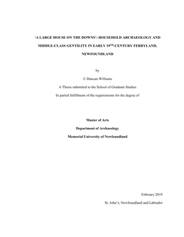 'A Large House on the Downs': Household Archaeology