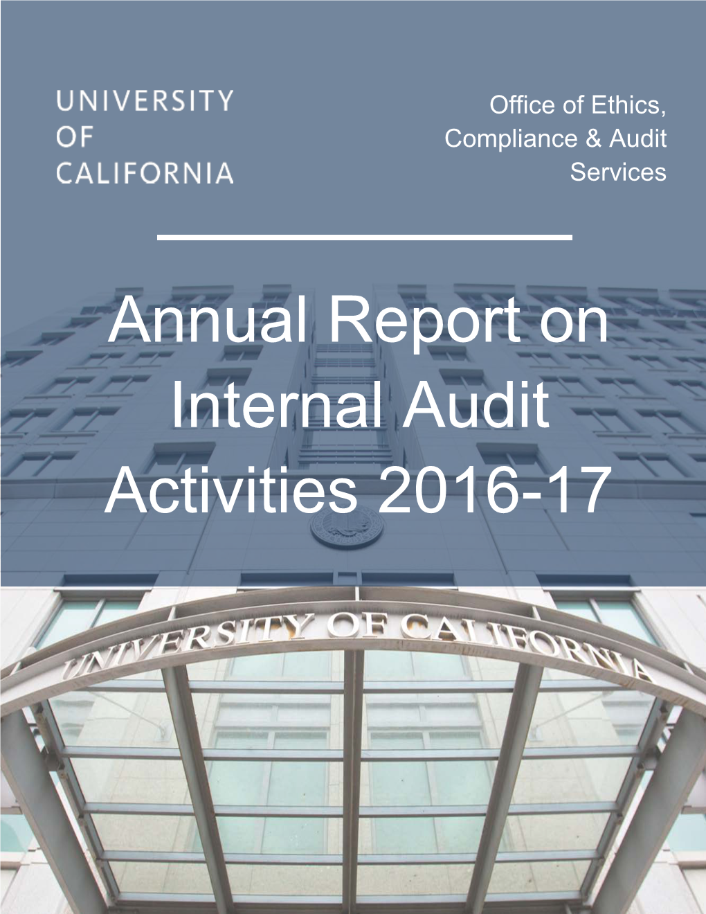 2016-2017 Annual Report on Internal Audit Activities