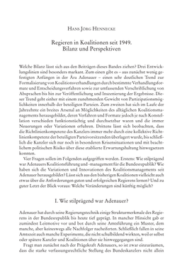 Regieren in Koalitionen Seit 1949. Bilanz Und Perspektiven