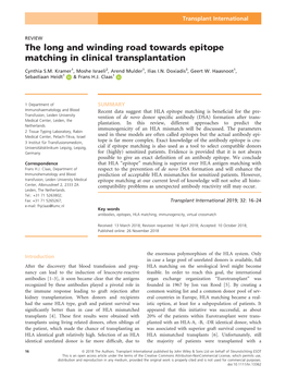 The Long and Winding Road Towards Epitope Matching in Clinical Transplantation