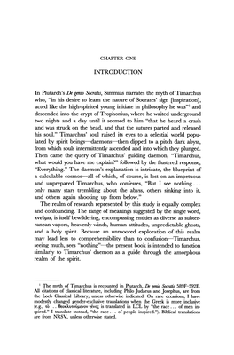 INTRODUCTION in Plutarch's De Genio Socratis, Simmias Narrates the Myth of Timarchus