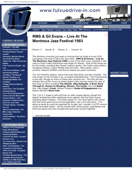 RMS & Gil Evans – Live at the Montreux Jazz Festival 1983