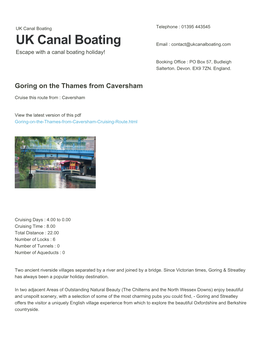 Goring on the Thames from Caversham | UK Canal Boating