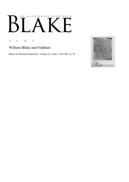 William Blake and Felpham