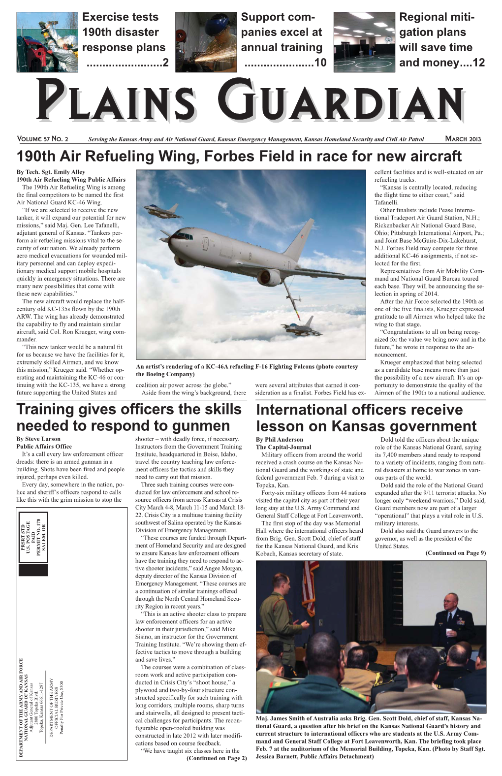 March 2013 190Th Air Refueling Wing, Forbes Field in Race for New Aircraft by Tech