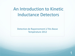 An Introduction to Kinetic Inductance Detectors