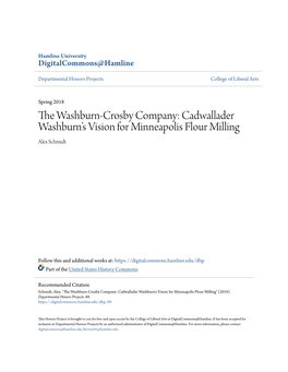 The Washburn-Crosby Company: Cadwallader Washburn's Vision For