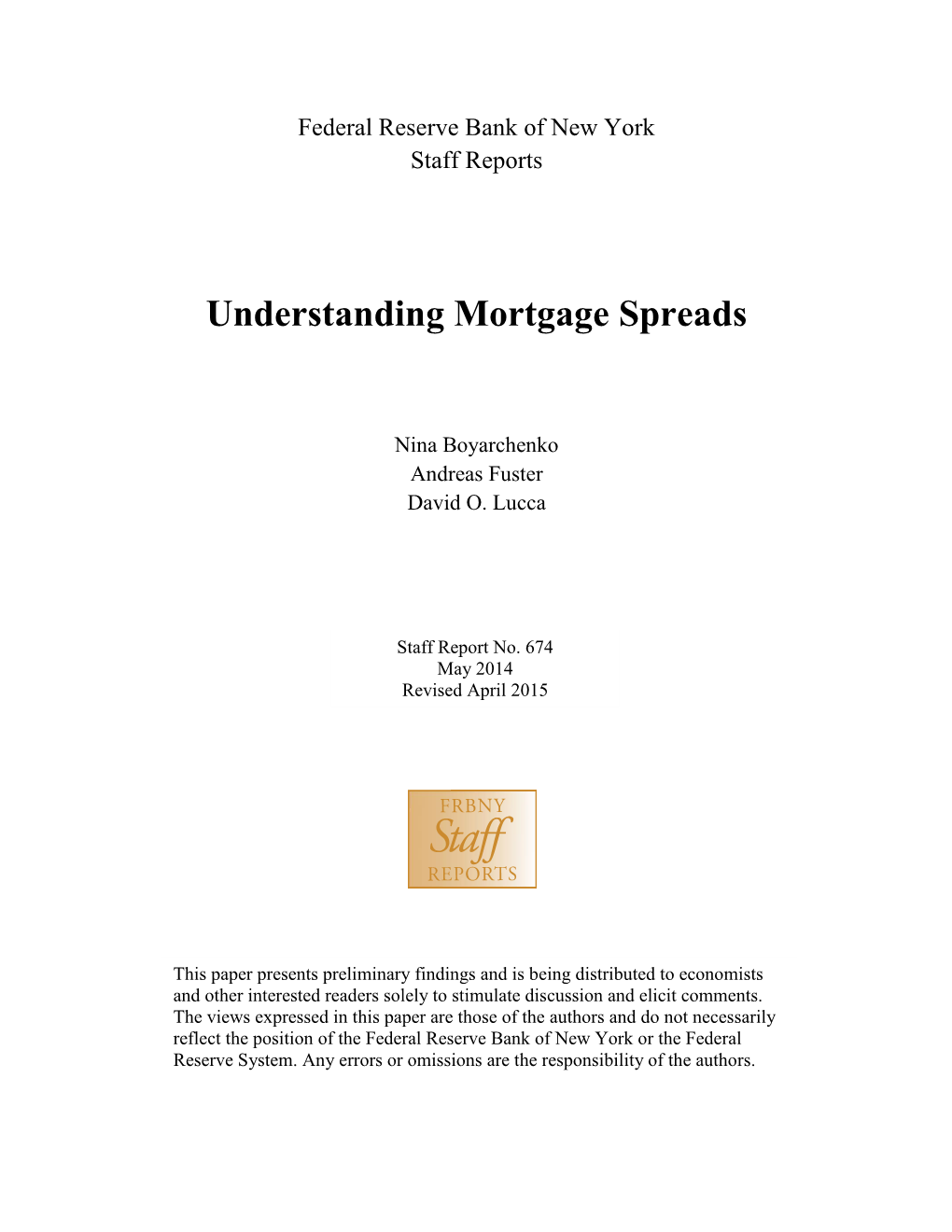 Understanding Mortgage Spreads