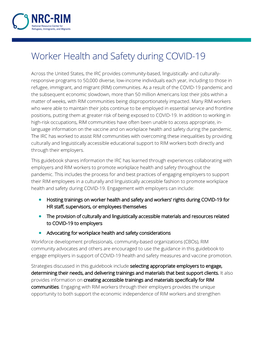 Worker Health and Safety During COVID-19
