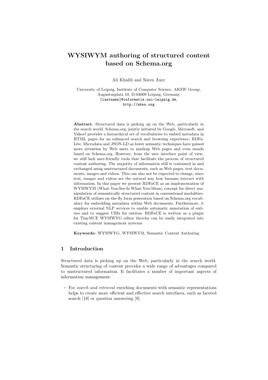 WYSIWYM Authoring of Structured Content Based on Schema.Org