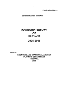 Economic Survey of Haryana 2005-2006
