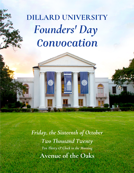 Dillard University Founders' Day Program 2020