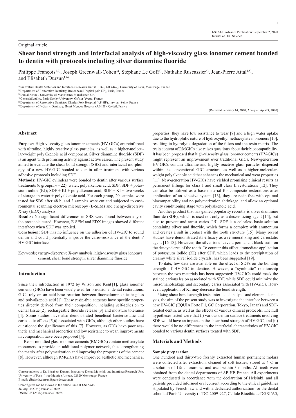 Shear Bond Strength and Interfacial Analysis of High-Viscosity Glass