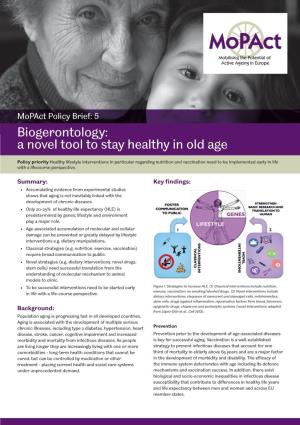 Biogerontology: a Novel Tool to Stay Healthy in Old Age
