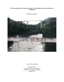 A Brief History of Friends of the River (1970-1992)
