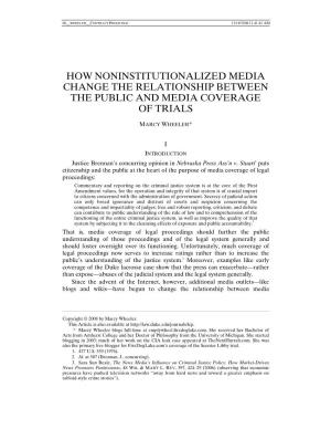 How Noninstitutionalized Media Change the Relationship Between the Public and Media Coverage of Trials
