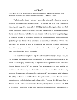 ABSTRACT CHANG, DAVID W. Investigation of Interfacial