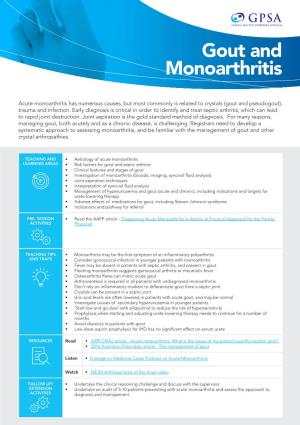 Gout and Monoarthritis