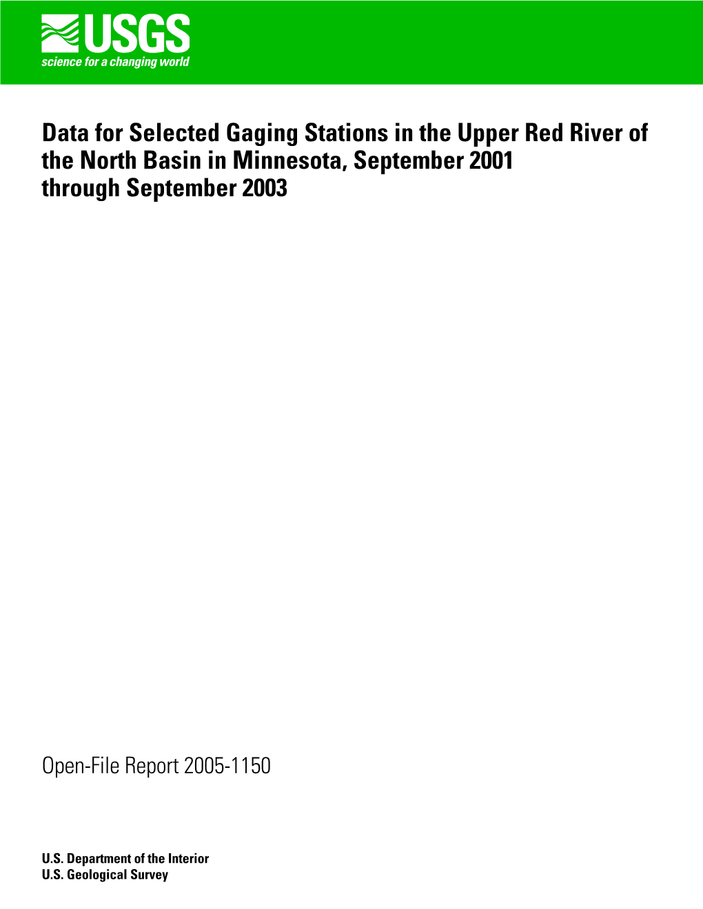 Data for Selected Gaging Stations in the Upper Red River of the North