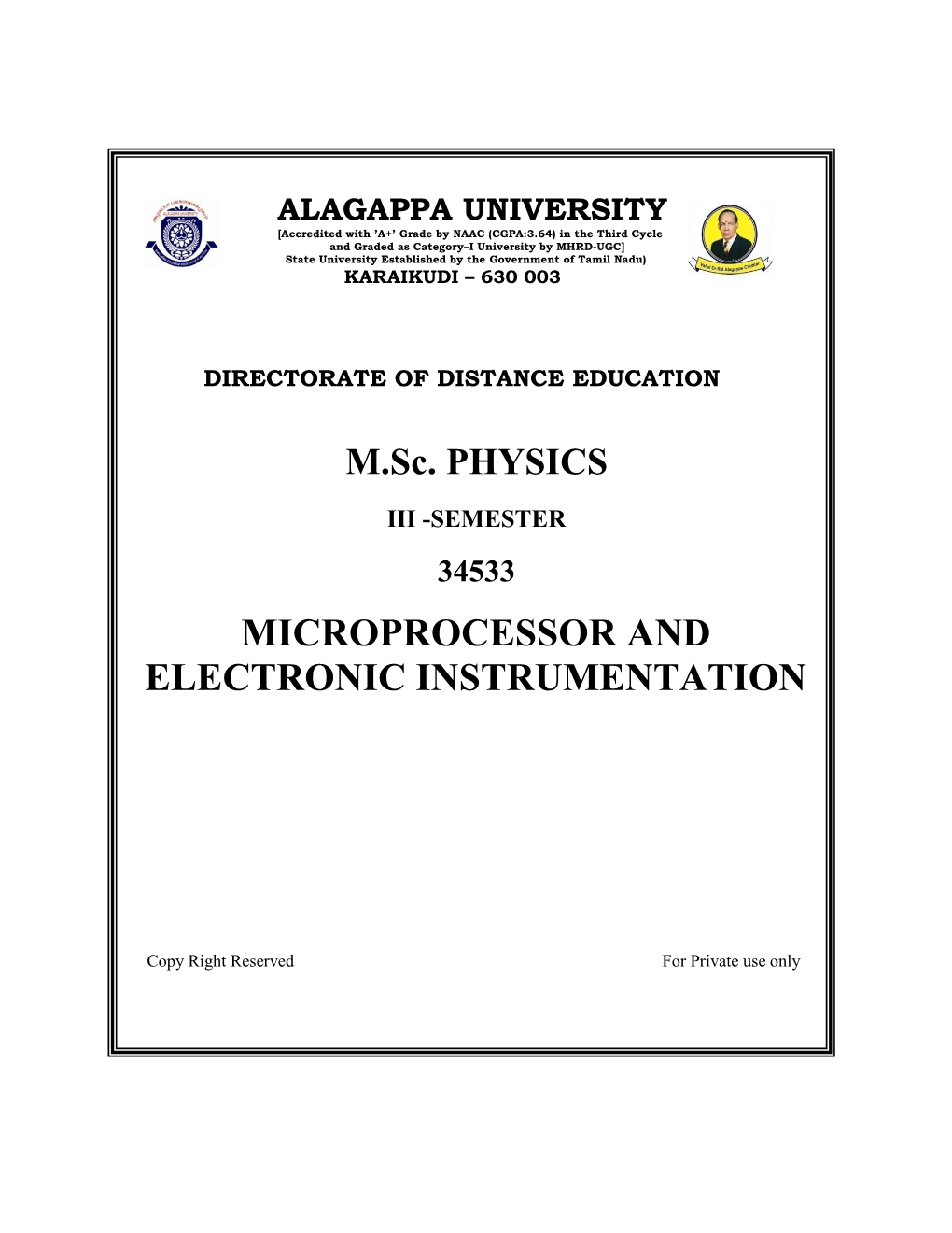 Microprocessor and Electronic Instrumentation