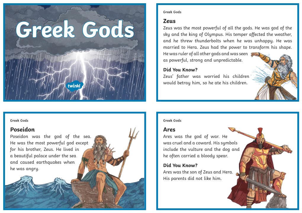 Greek Gods Zeus Zeus Was the Most Powerful of All the Gods