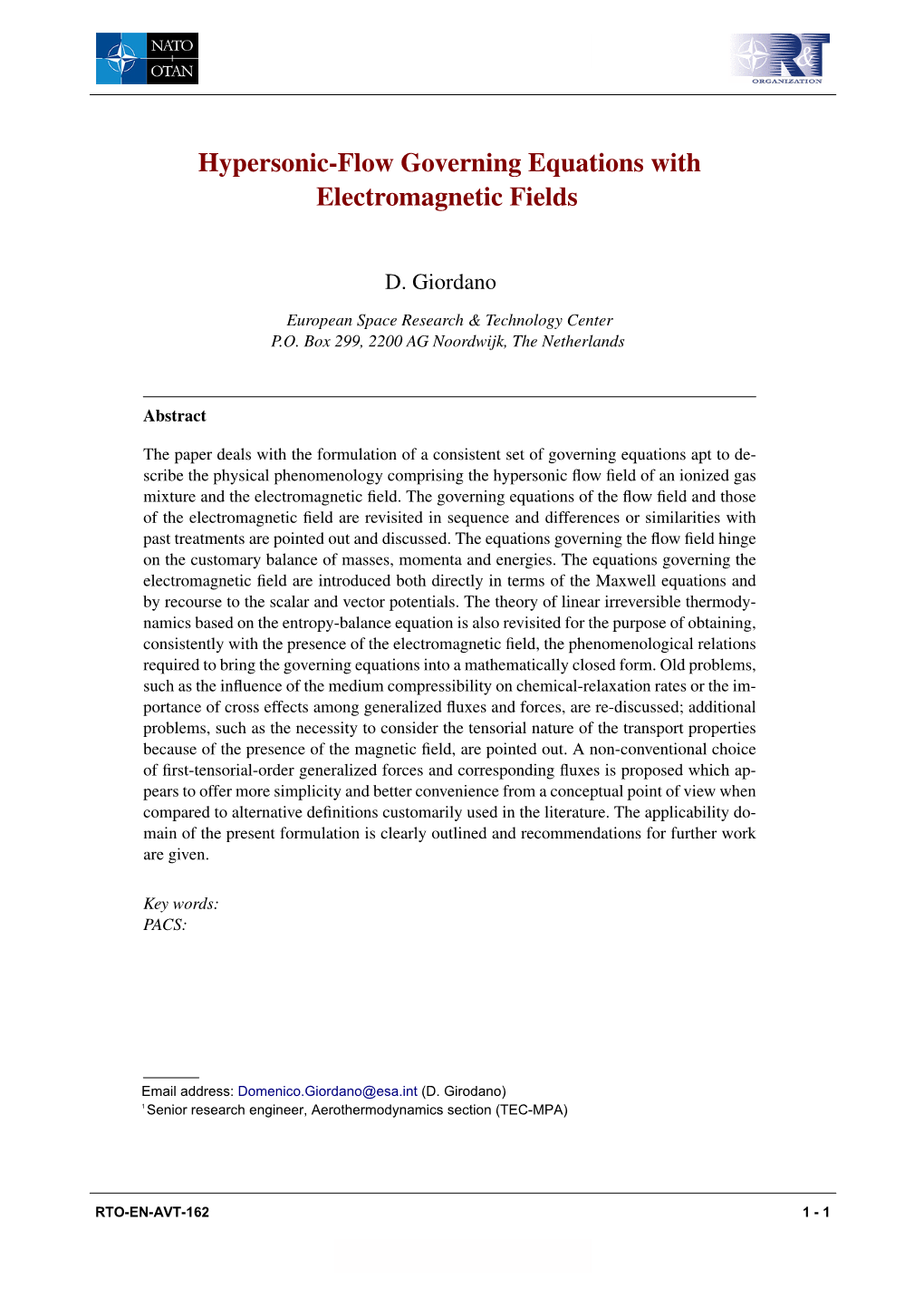 Hypersonic-Flow Governing Equations with Electromagnetic Fields