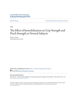 The Effect of Immobilization on Grip Strength and Pinch Strength in Normal Subjects" (1994)