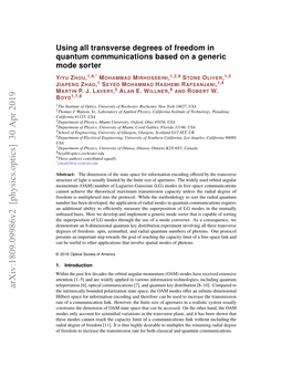 Arxiv:1809.09986V2 [Physics.Optics] 30 Apr 2019