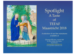 Spotlight a Taste of TEFAF Maastricht 2018