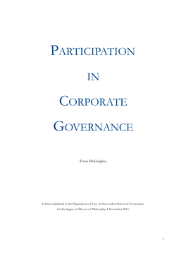 Participation in Corporate Governance Is Largely Unprincipled