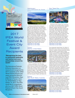 2017 IFEA World Festival & Event City Award Recipients