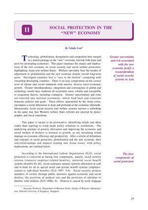 Social Protection in the “New” Economy