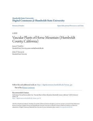 Vascular Plants of Horse Mountain (Humboldt County, California) James P
