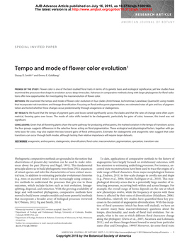 Tempo and Mode of Flower Color Evolution 1