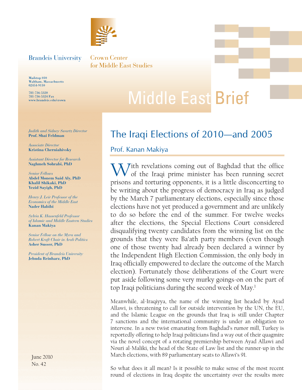 READ Middle East Brief 42