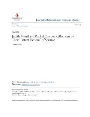 Judith Merril and Rachel Carson: Reflections on Their “Potent Fictions” of Science Dianne Newell